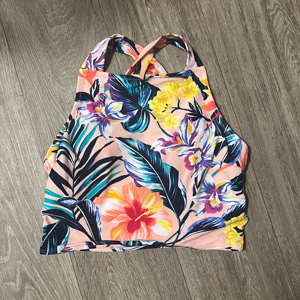 Old Navy floral crop swim top